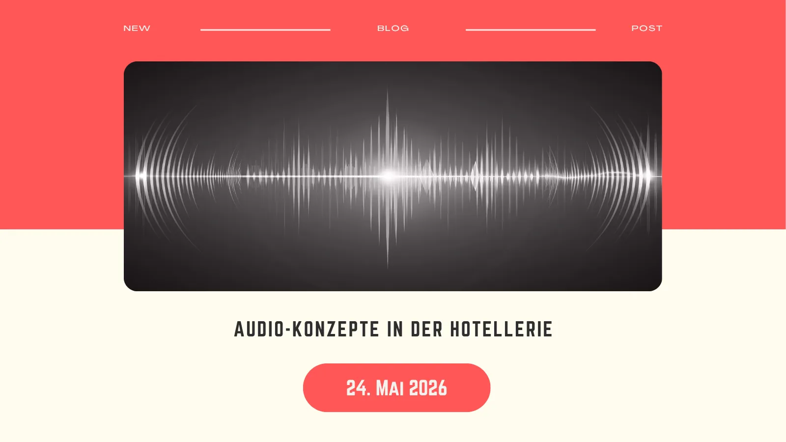 Stilisierte Schallwelle in Schwarz-Weiss als Cover-Grafik fuer den Blog-Artikel zu Audio Branding in der Hotellerie