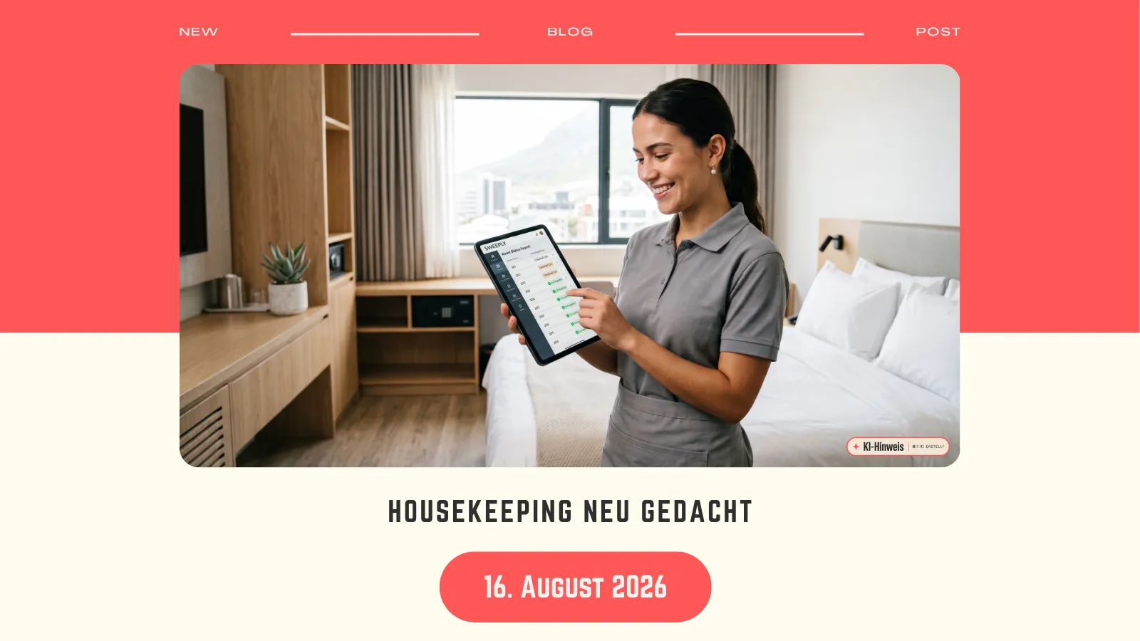 Operative Housekeeping-Abläufe im Hotel, visualisiert als strukturierter Workflow mit klaren Übergaben zwischen Abteilungen