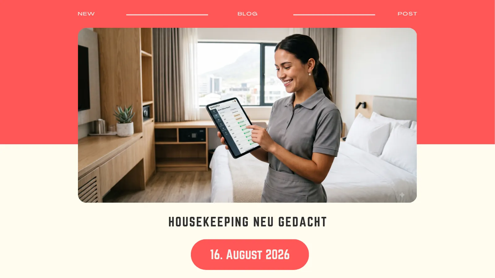 Operative Housekeeping-Abläufe im Hotel, visualisiert als strukturierter Workflow mit klaren Übergaben zwischen Abteilungen