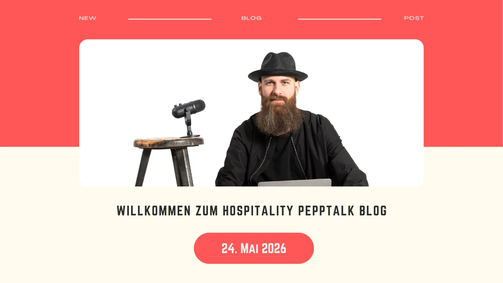 Cover-Grafik fuer den Willkommens-Beitrag im Hospitality PeppTalk Blog